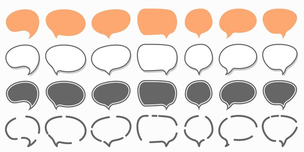 Speech bubble icons set. Flat