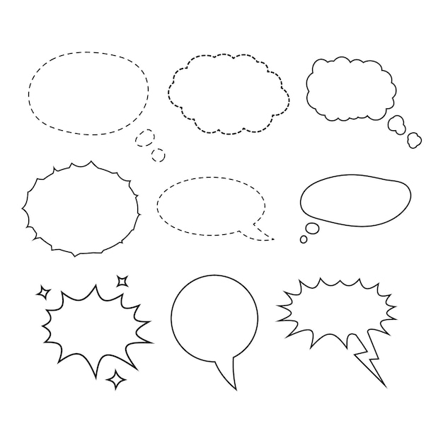 speech bubble set and talk bubble cloud speech bubbles collection vector format