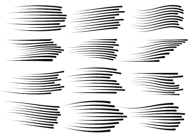 speed lines isolated. black motion lines on white background.