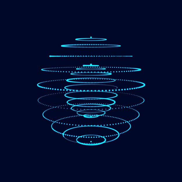 sphere from set of pointsnetwork concept cyberspace and virtual reality vector background