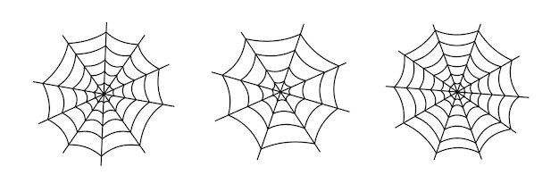 spider icon set spider web for halloween outline set of spider vector icons for web design vector illustration