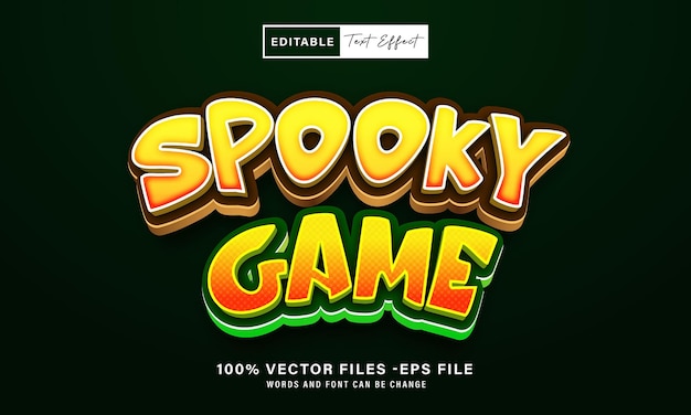 Spooky Game 3d style editable text effect
