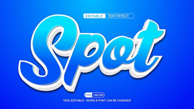 Spot Editable Text Effect Vector 3d style