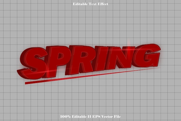 spring editable text effect 3d embos gradient style