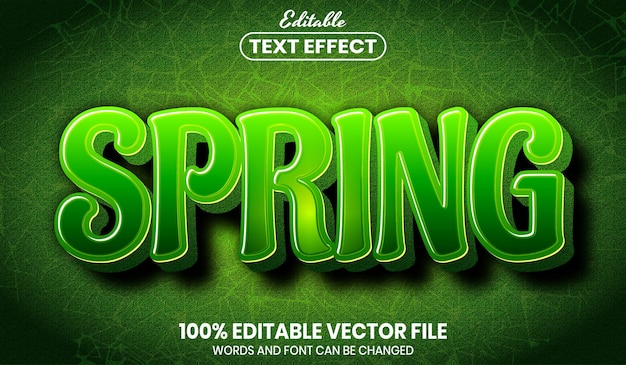 spring text, font style editable text effect