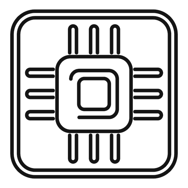 Square cpu chip icon representing computing power