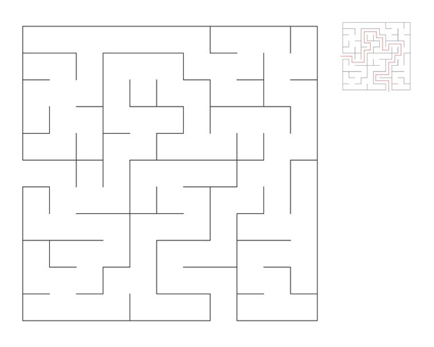 Square maze logic game with labyrinths maze game A maze with answers