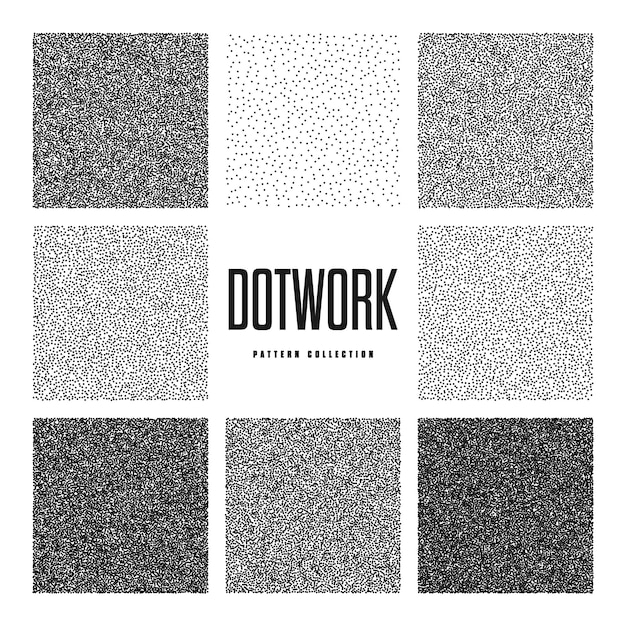 Square shaped dotted objects stipple elements stippling dotwork drawing shading using dots pixel