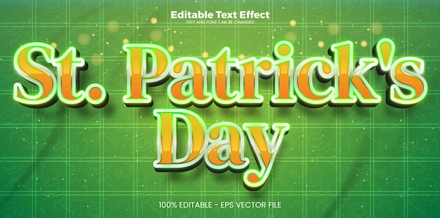 St Patricks day editable text effect in modern trend