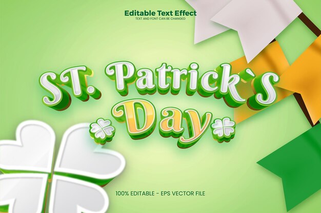 St Patricks Day editable text effect in modern trend