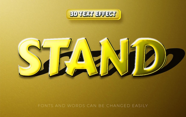 Stand shadow 3d editable text effect style
