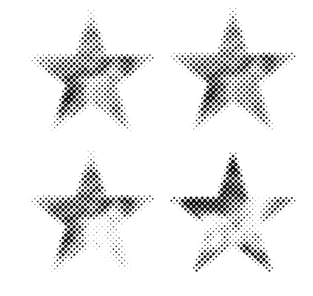 Star Halftone Pattern background set. Abstract grunge halftone dots texture Pattern background.