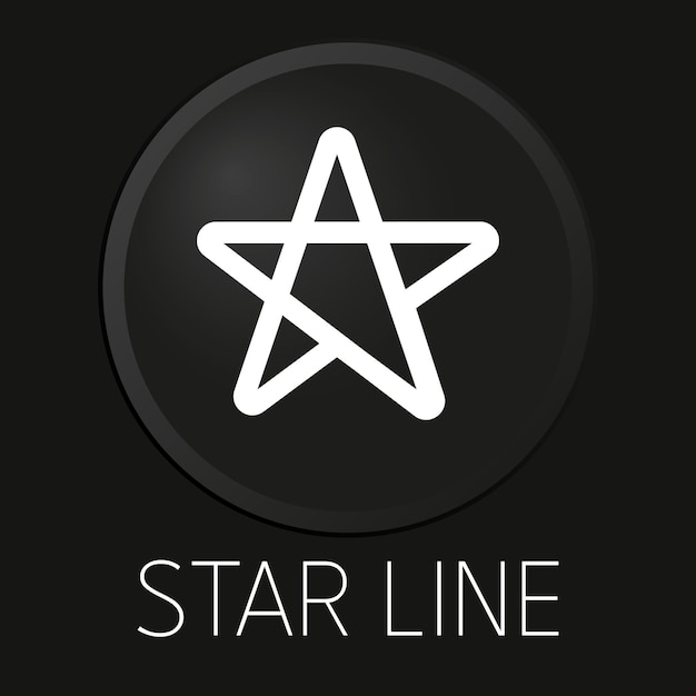 Star line minimal vector line icon on 3D button isolated on black background Premium Vector