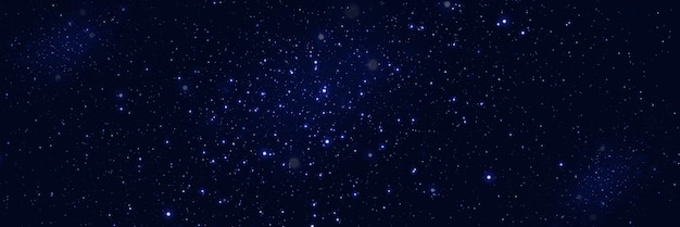 Starry night sky Stars on a night background with glare of light