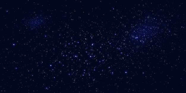 Starry night sky Stars on a night background with glare of light