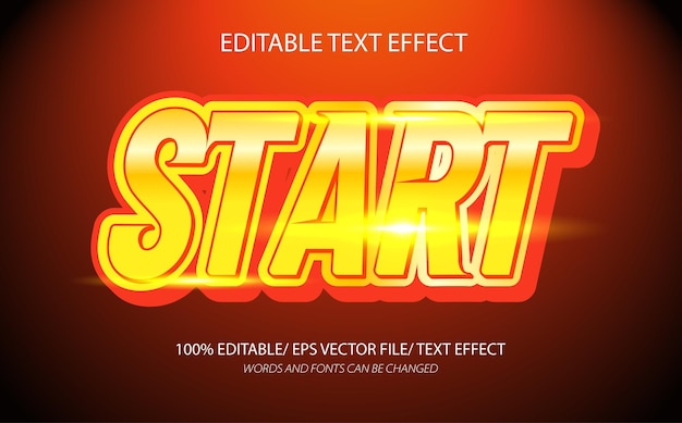 Start 3d editable text effect and editable text style