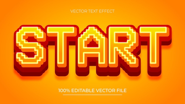 start editable text effect pixel style vector text effect
