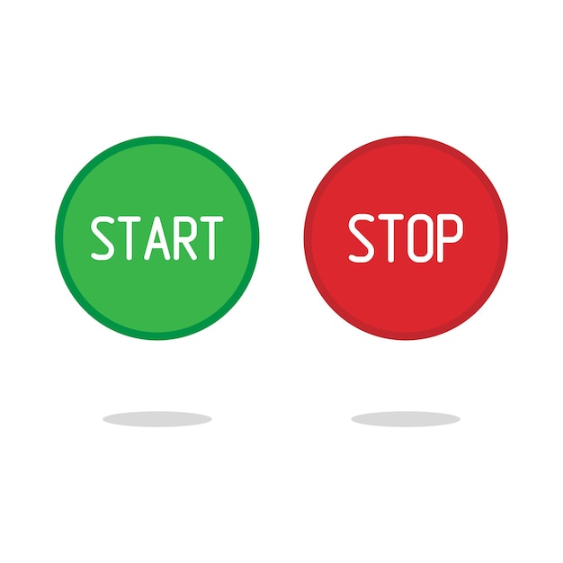 Start Stopp Glanset Knapp Vektorillustrasjon