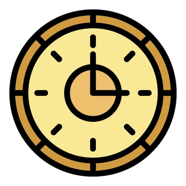Station clock icon Outline station clock vector icon color flat isolated