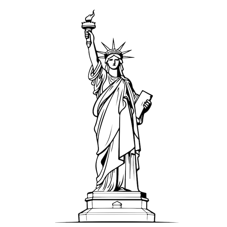 Vektor statue of liberty new york landmark american symbol vector silhouette