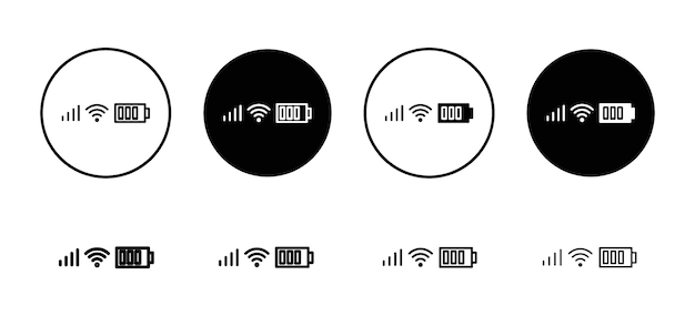 Status bar vector icon set collection Status bar Outline flat Icon