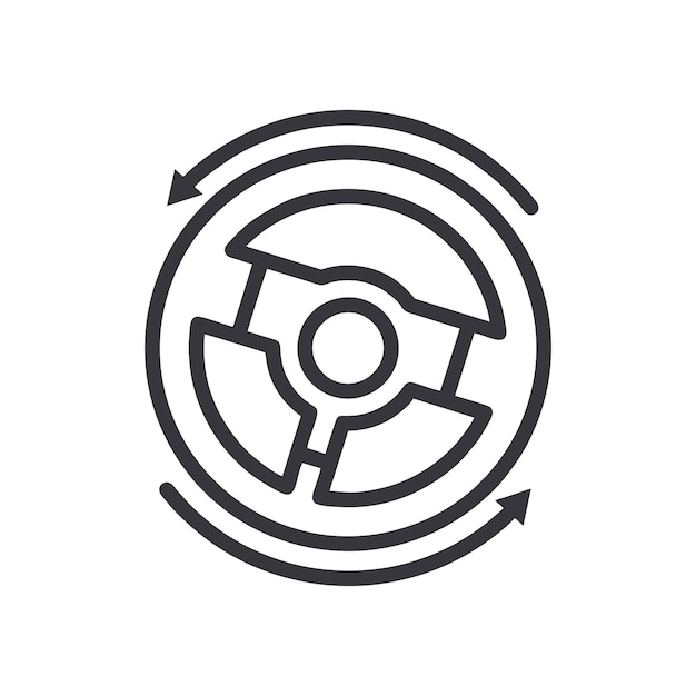 Steering Wheel icon vector design templates