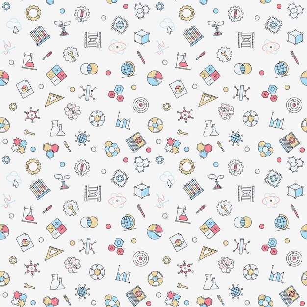STEM creative seamless background vector concept pattern