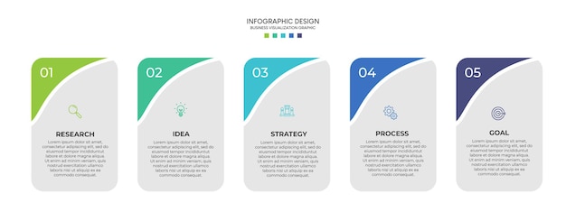 Steps business data visualization timeline process infographic template design with icon