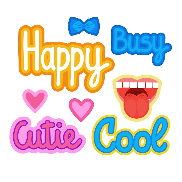 Sticker Set Social Media Network Message Badges 