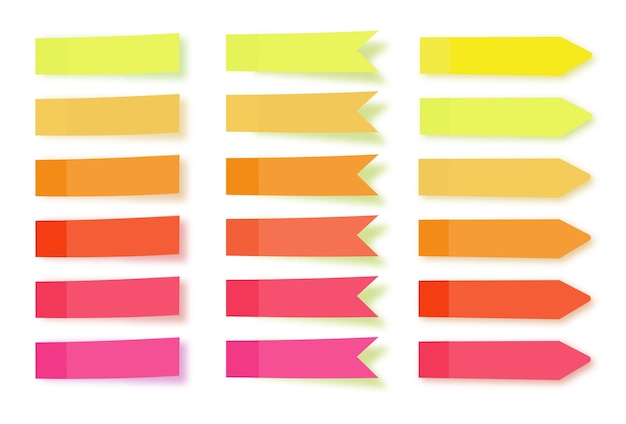 Sticky notes collection of colorful vector sticky notes transparent shadows vector
