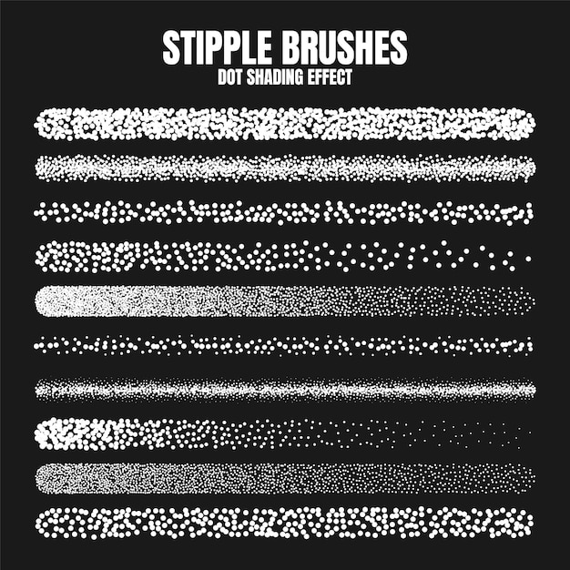 Stipple scatter brush ink drawing and texturing fading gradient stippling dotwork drawing shading