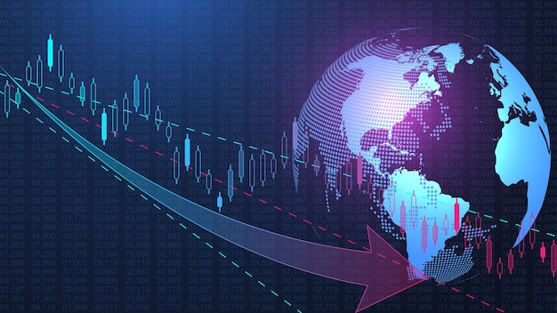 Stock market background or forex trading business graph chart for financial investment concept. Business presentation for your design. Economy trends, business idea and technology innovation design.