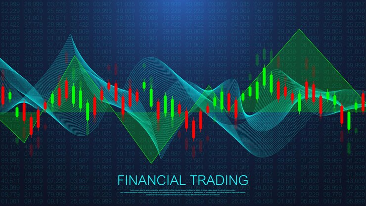 Stock market or forex trading business graph chart for financial investment concept. Business presentation for your design and text. Economy trends, business idea and technology innovation design.