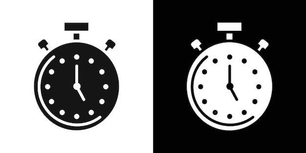 Stopwatch icon flat line symbol set