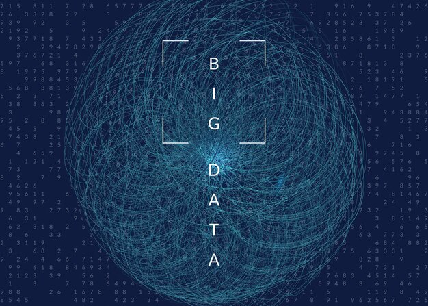 Stordata bakgrunn. Teknologi for visualisering artificial intelligence i