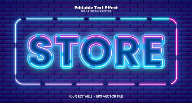 Store editable text effect in modern Neon style