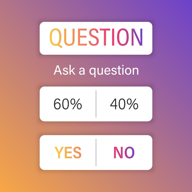 Stories stickers icon in flat style Social media poll question vector illustration on isolated background Ask a question sign business concept