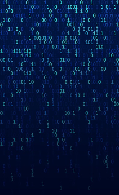 Stream of digital code Vector illustration of twocode information flow of modern technologies