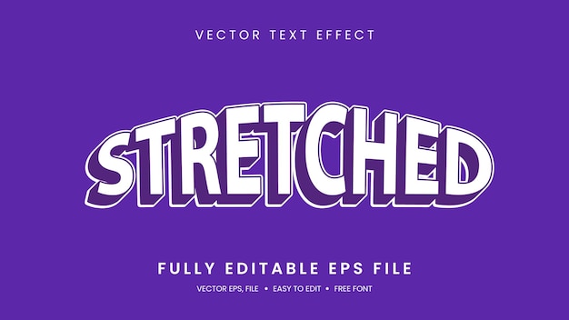 Stretched text effect editable text style with purple background