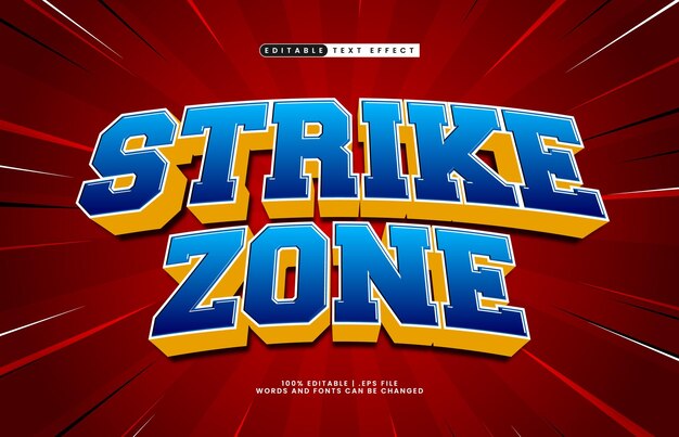 strike zone editable text effect with a baseball and sport text effect