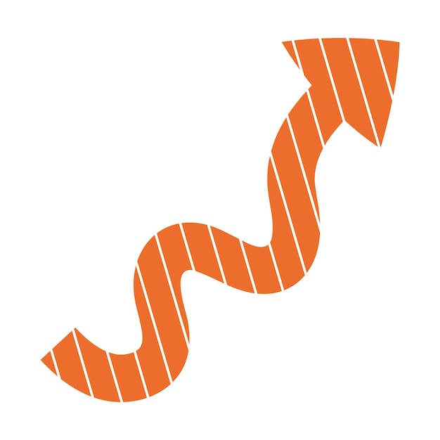 Striped curved arrow or pointer for creating dynamic web designs infographics presentations