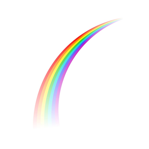Striped rainbow with transparency effect on white background Vector