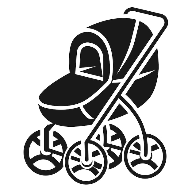 Stroller with large wheels icon Simple illustration of stroller with large wheels vector icon for web design isolated on white background