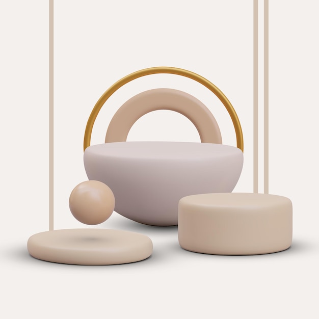 stylish composition with different geometrical figures in realistic style