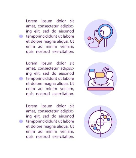 Substance intake analysis concept line icons with text