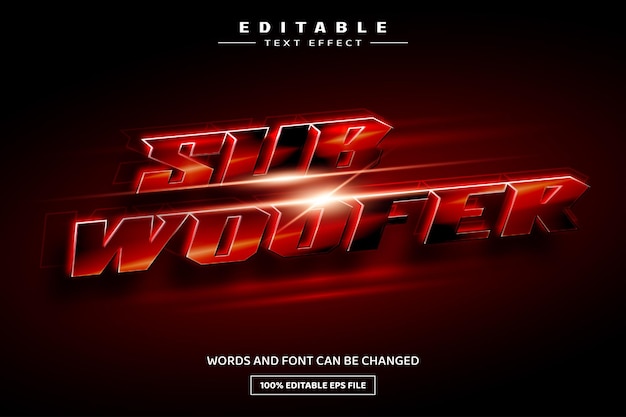 Subwoofer 3D editable text effect template