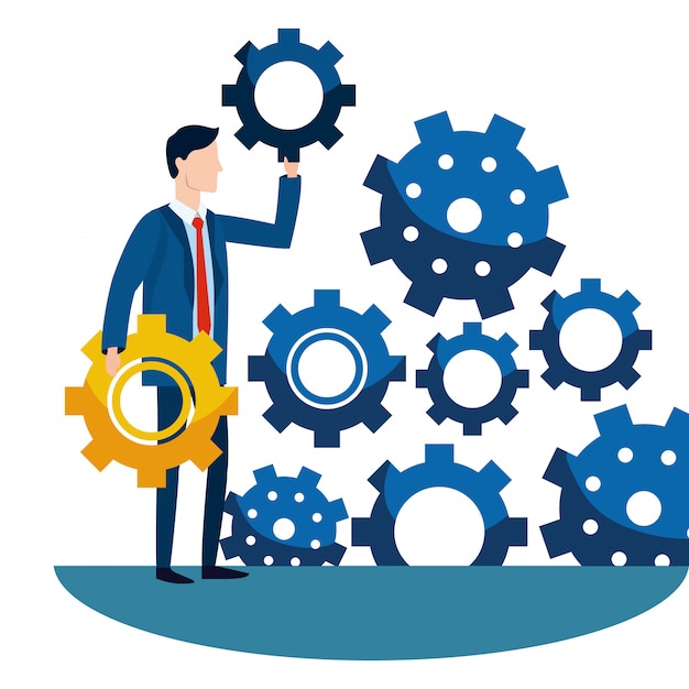 Successful businessman avatar cartoon