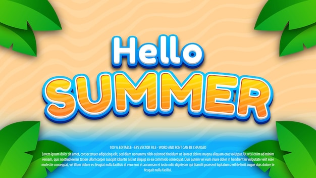 Summer 3d style text effect