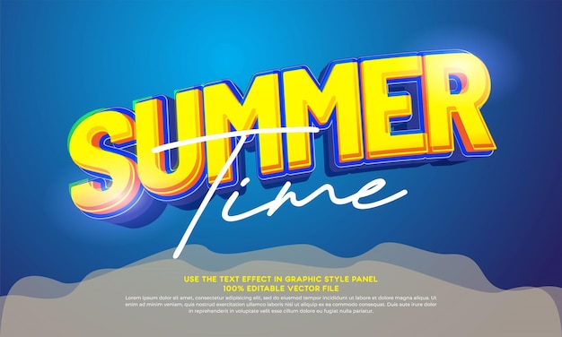 Summer editable 3d text effect template