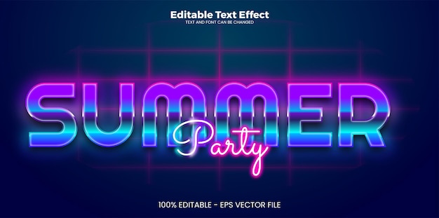 summer party editable text effect in modern trend style